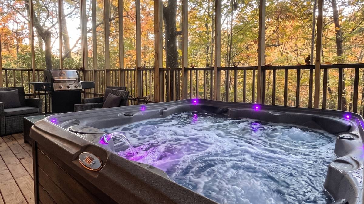 Deer Ridge Cabin, secluded 1-bedroom cabin rental with private hot tub in Sautee Nacoochee near Helen, GA